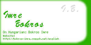 imre bokros business card